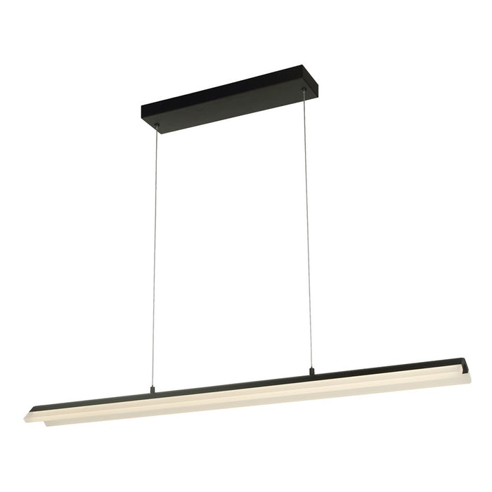 Abra Lighting Eros 2 Light Curved Acrylic Twin Bar Pendant, Black
