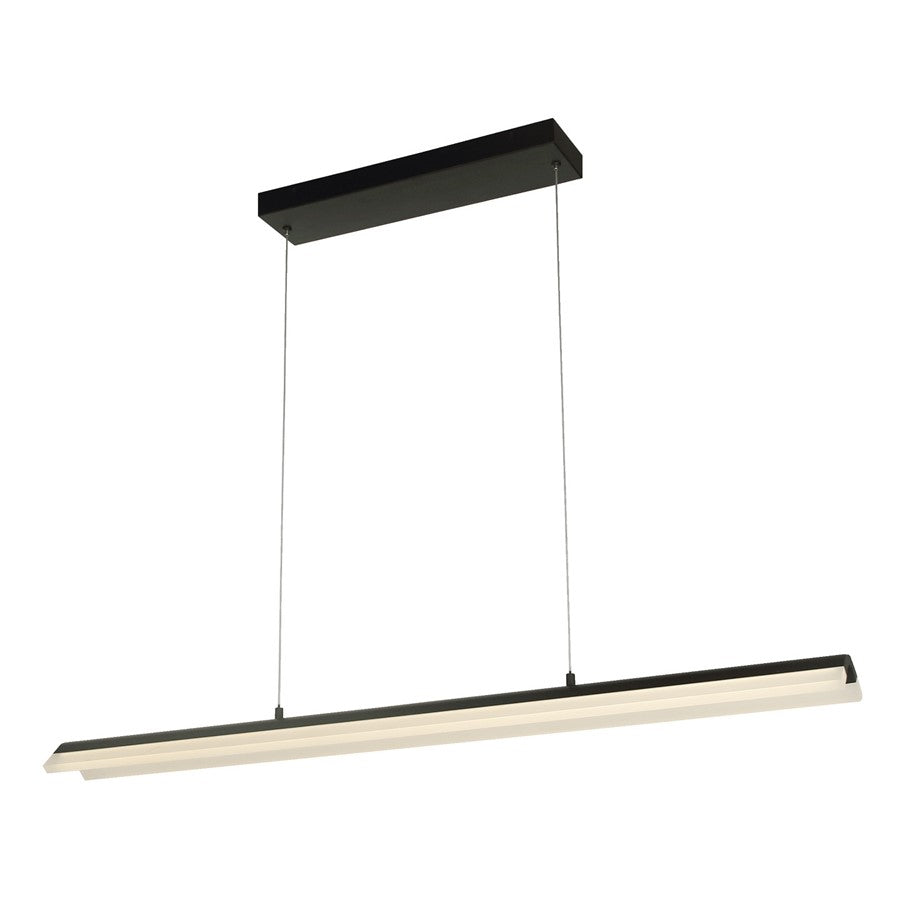 Abra Lighting Eros 2 Light Curved Acrylic Twin Bar Pendant, Black