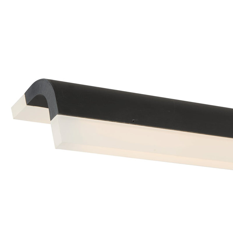 Abra Lighting Eros 2 Light Curved Acrylic Twin Bar Pendant, Black