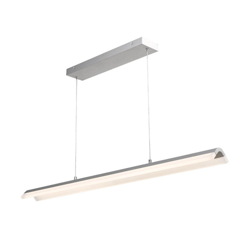 Abra Lighting Eros 2 Light Curved Acrylic Twin Bar Pendant, Silver