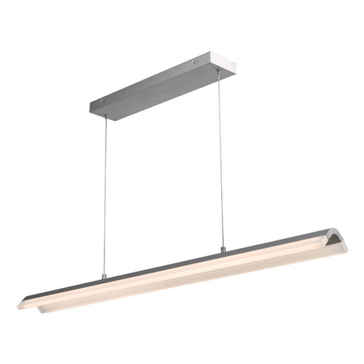 Abra Lighting Eros 2 Light Curved Acrylic Twin Bar Pendant, Silver