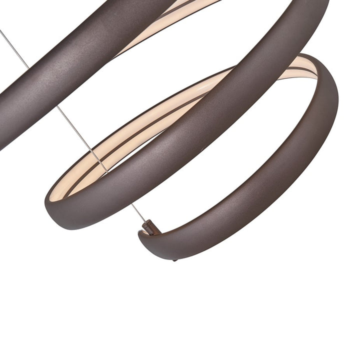 Abra Lighting Sling 46in Oval 1-Light Pendant | Industrial Bronze Aluminum and White Acrylic Diffuser | Kitchen Island & Dining | Model 10005PN-BZ-Sling