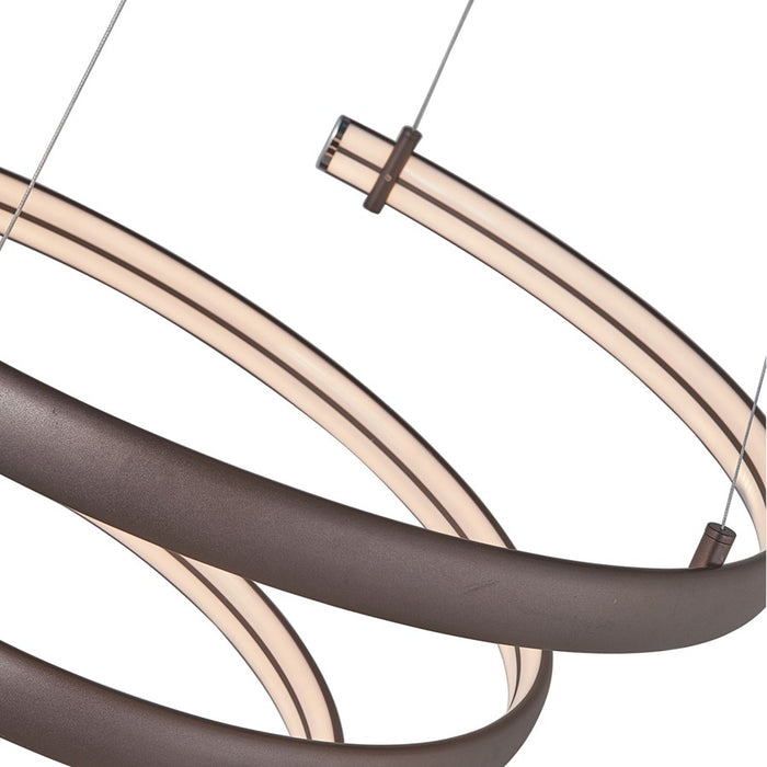 Abra Lighting Sling 46in Oval 1-Light Pendant | Industrial Bronze Aluminum and White Acrylic Diffuser | Kitchen Island & Dining | Model 10005PN-BZ-Sling
