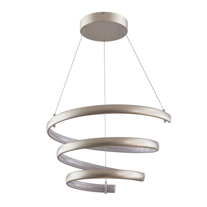 Abra Lighting Sling 1 Light Oval Spring Pendant, Titanium Silver