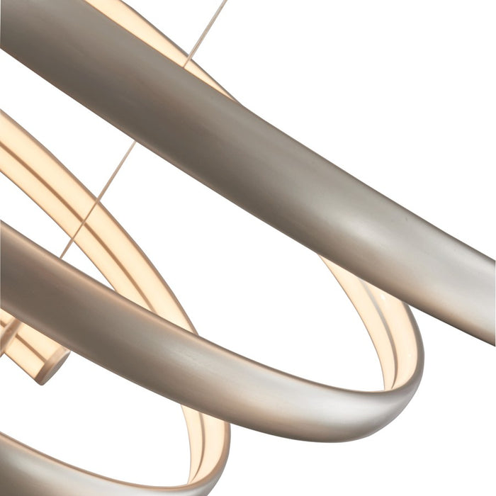 Abra Lighting Sling 1 Light Oval Spring Pendant, Titanium Silver