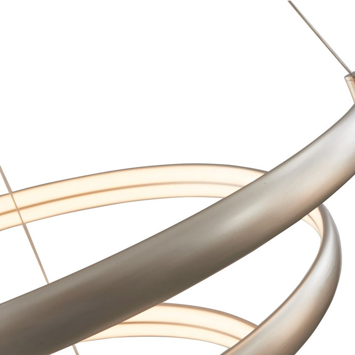 Abra Lighting Sling 1 Light Oval Spring Pendant, Titanium Silver