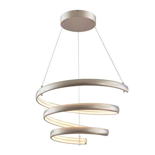 Abra Lighting Sling 1 Light Oval Spring Pendant, Titanium Silver