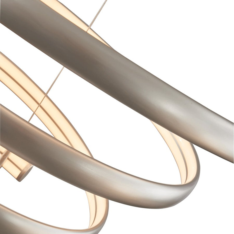 Abra Lighting Sling 1 Light Oval Spring Pendant, Titanium Silver