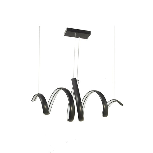 Abra Lighting Sling 2 Light Linear Spring Pendant, Black