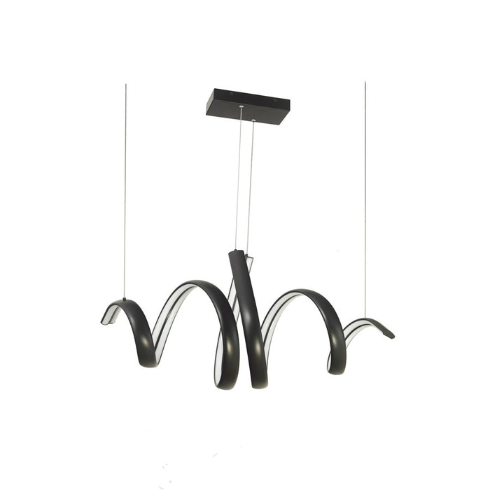 Abra Lighting Sling 2 Light Linear Spring Pendant, Black