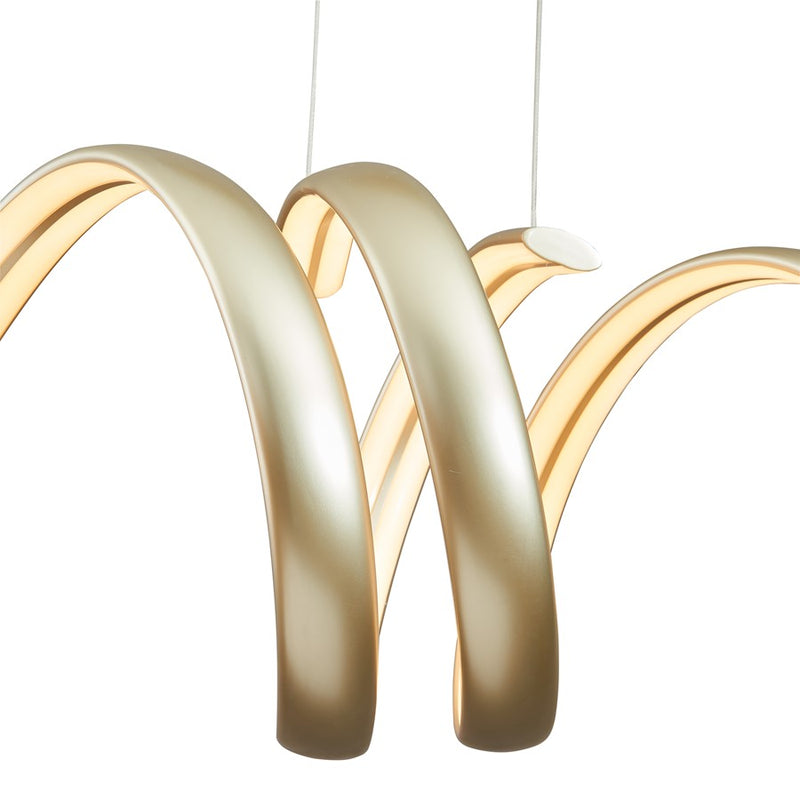 Abra Lighting Sling 2 Light Linear Spring Pendant, Silver