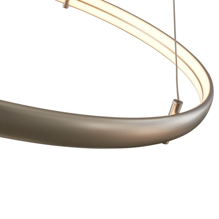 Abra Lighting Sling 1 Light Small Dual LED Ring Pendant, Silver