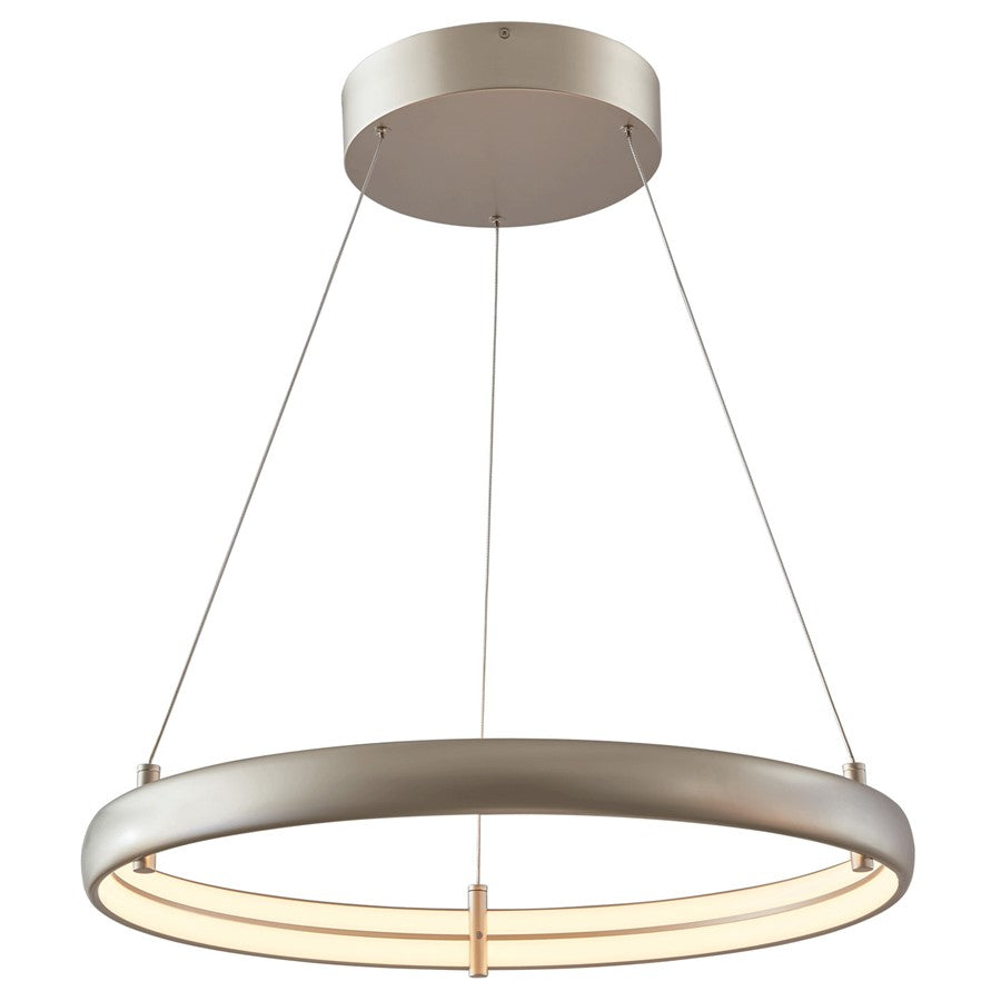 Abra Lighting Sling 1 Light Small Dual LED Ring Pendant, Silver