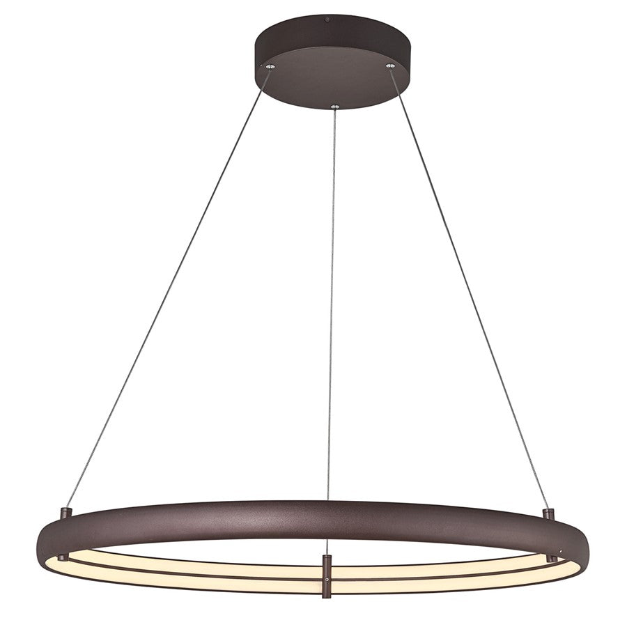 Abra Lighting Sling 1 Light Medium Dual LED Ring Pendant, Bronze