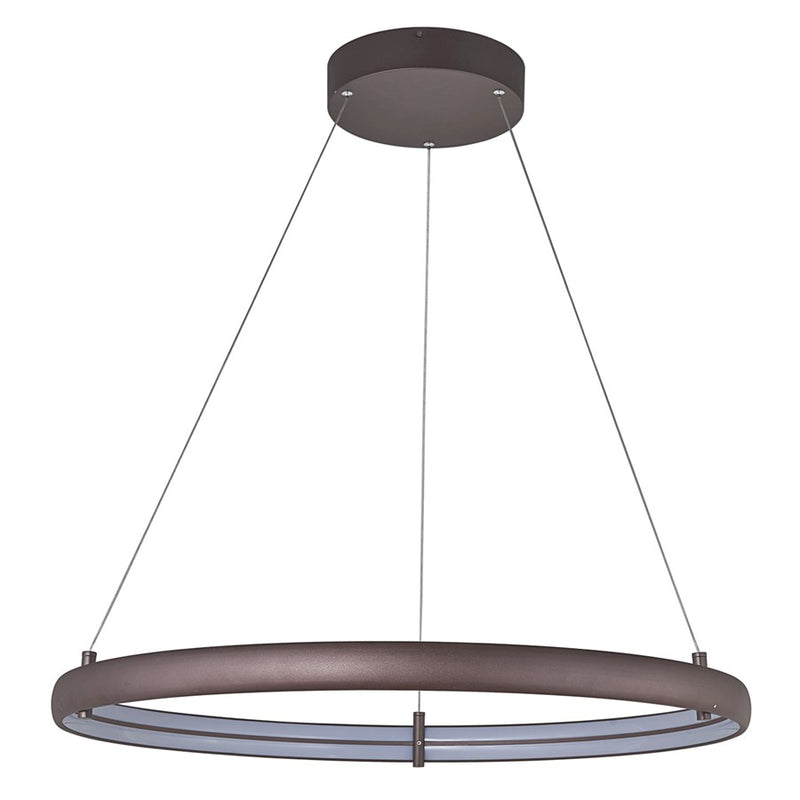 Abra Lighting Sling 1 Light Medium Dual LED Ring Pendant, Bronze