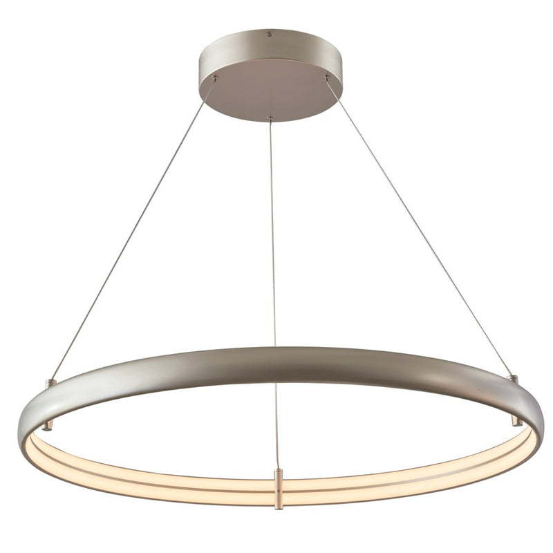 Abra Lighting Sling 1 Light Medium Dual LED Ring Pendant, Silver
