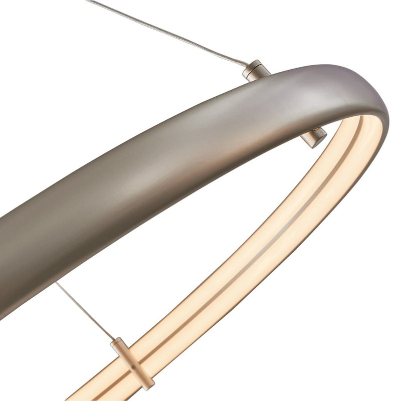 Abra Lighting Sling 1 Light Medium Dual LED Ring Pendant, Silver