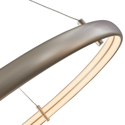 Abra Lighting Sling 1 Light Large Dual LED Ring Pendant, Silver