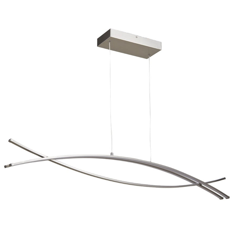 Abra Lighting Wishbone 3 Light Crossed Frame Pendant, Nickel