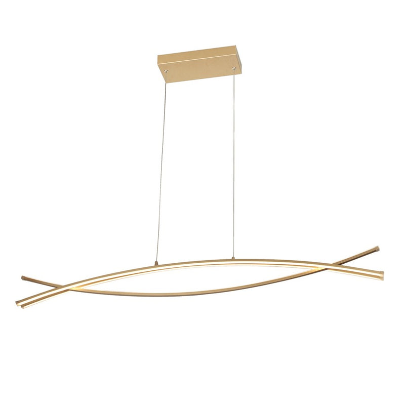 Abra Lighting Wishbone 3Lt Crossed Frame Pendant, Gold - 10016PN-GLD-WISHBONE