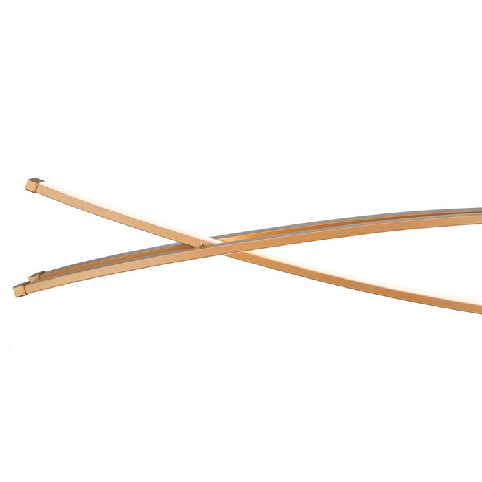 Abra Lighting Wishbone 3 Light Crossed Frame Pendant, Gold