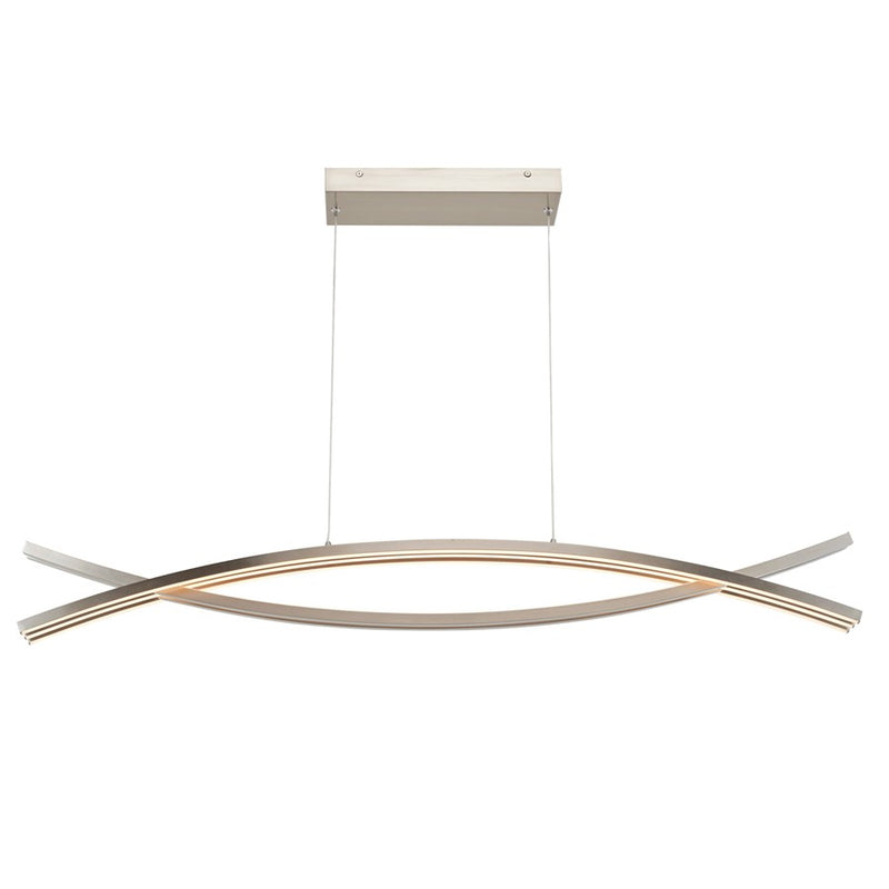 Abra Lighting Wishbone 5 Light Crossed Frame Pendant, Nickel