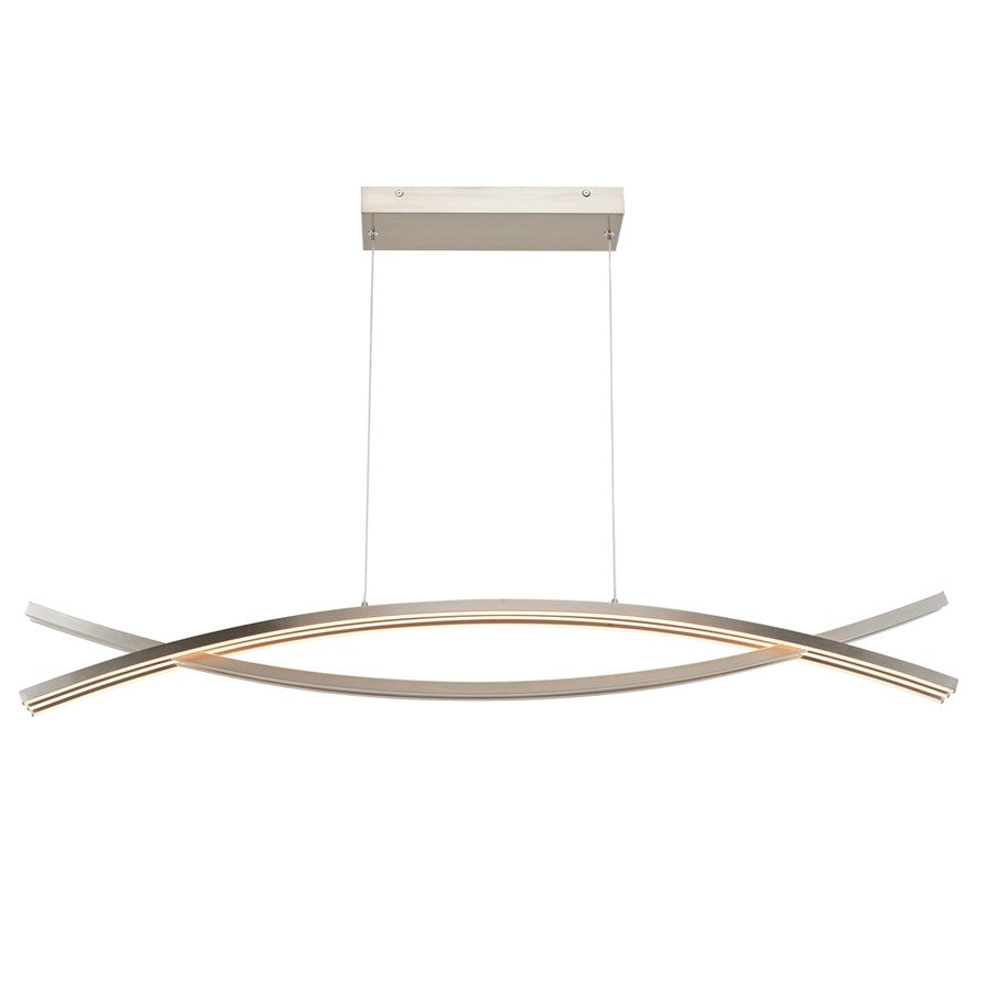 Abra Lighting Wishbone 5 Light Crossed Frame Pendant, Nickel