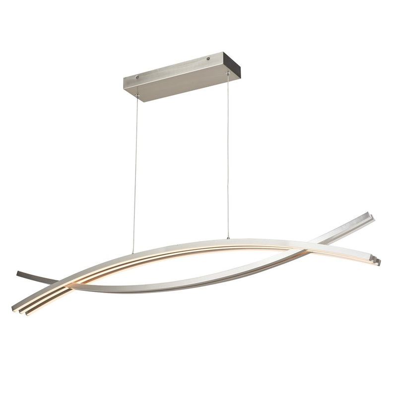 Abra Lighting Wishbone 5 Light Crossed Frame Pendant, Nickel