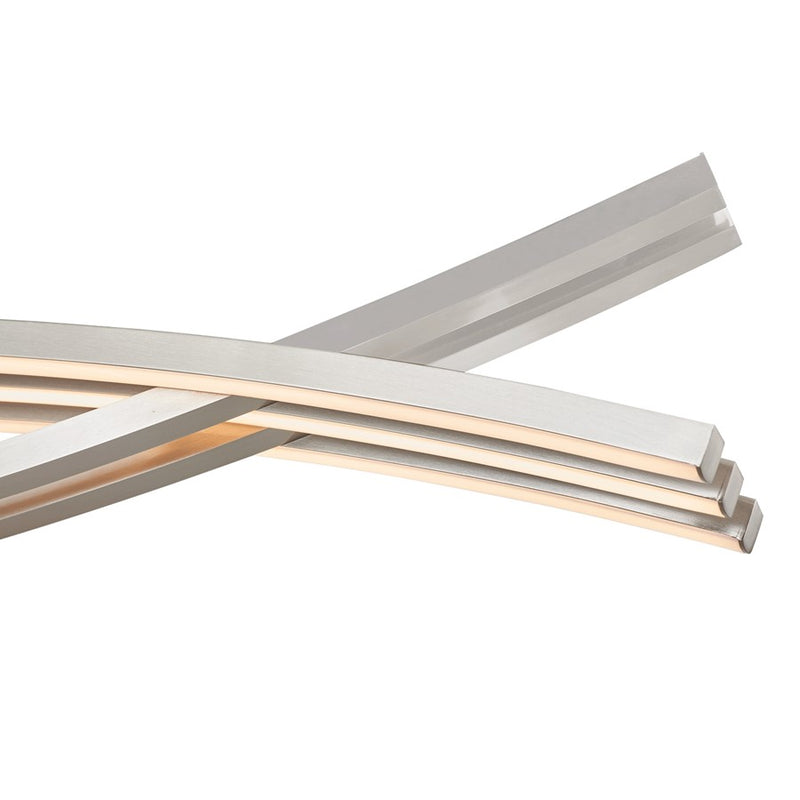 Abra Lighting Wishbone 5 Light Crossed Frame Pendant, Nickel