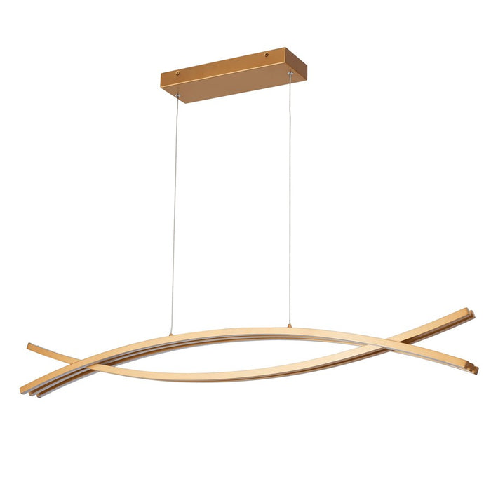 Abra Lighting Wishbone 5 Light Crossed Frame Pendant, Gold