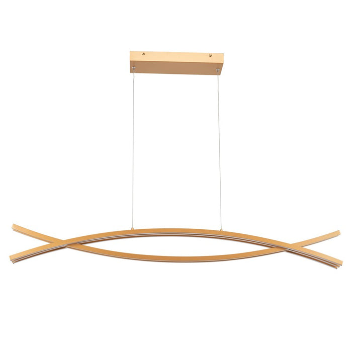 Abra Lighting Wishbone 5 Light Crossed Frame Pendant, Gold