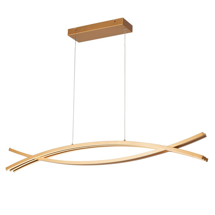 Abra Lighting Wishbone 5 Light Crossed Frame Pendant, Gold