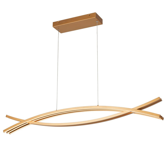 Abra Lighting Wishbone 5 Light Crossed Frame Pendant, Gold