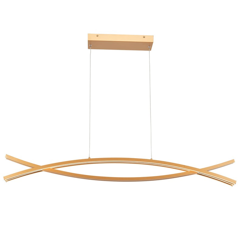 Abra Lighting Wishbone 5 Light Crossed Frame Pendant, Gold
