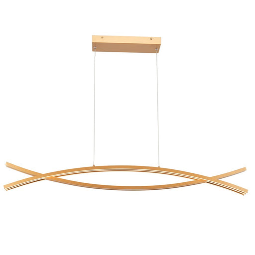 Abra Lighting Wishbone 5 Light Crossed Frame Pendant, Gold