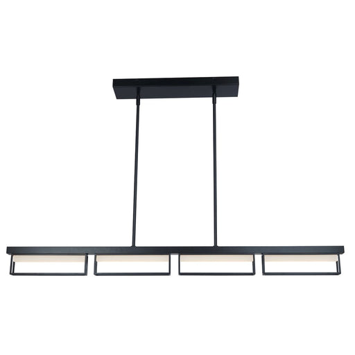 Abra Lighting Pane 4 Light Framed Pendant/Frosted Diffuser, Black