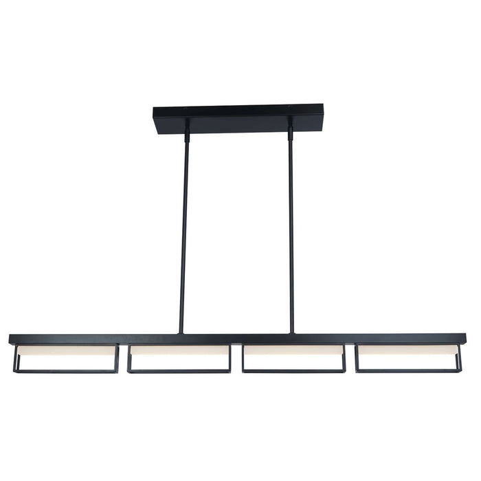 Abra Lighting Pane 4 Light Framed Pendant/Frosted Diffuser, Black