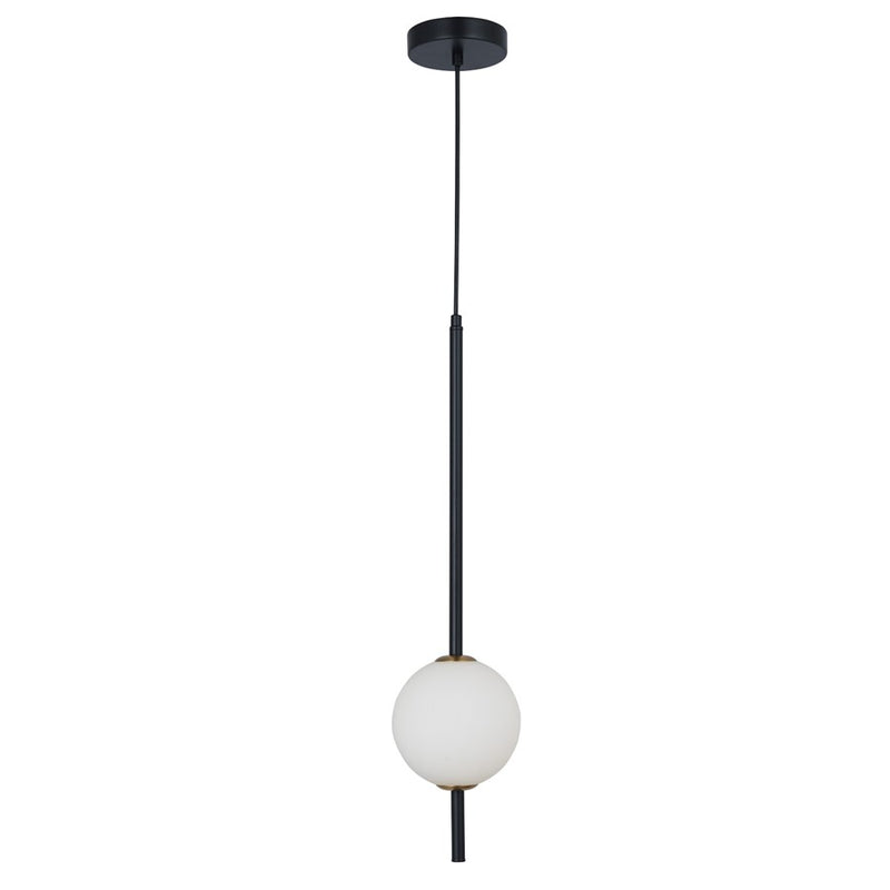 Abra Lighting Baton 1 Light 1-Light Orb Pendant, Matte Black
