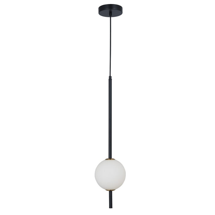 Abra Lighting Baton 1 Light 1-Light Orb Pendant, Matte Black