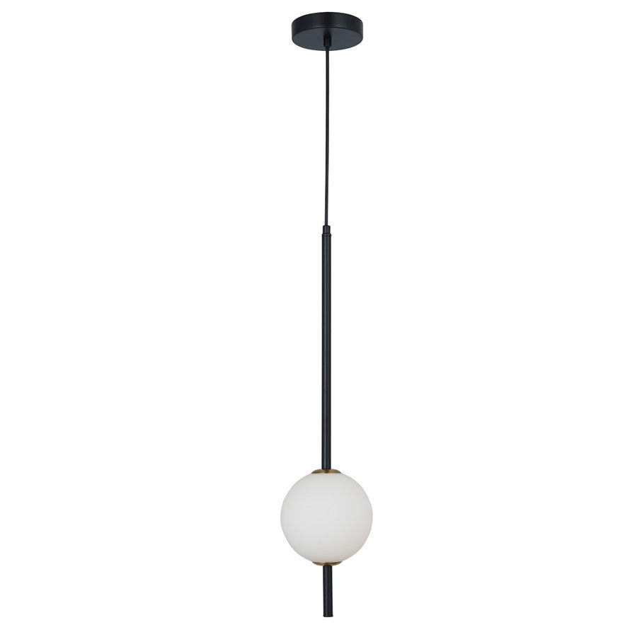 Abra Lighting Baton 1 Light 1-Light Orb Pendant, Matte Black