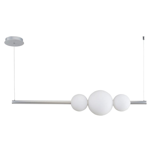 Abra Lighting ORB 1 Light Linear Bar Pendant/3 Opal Orb, Aluminum