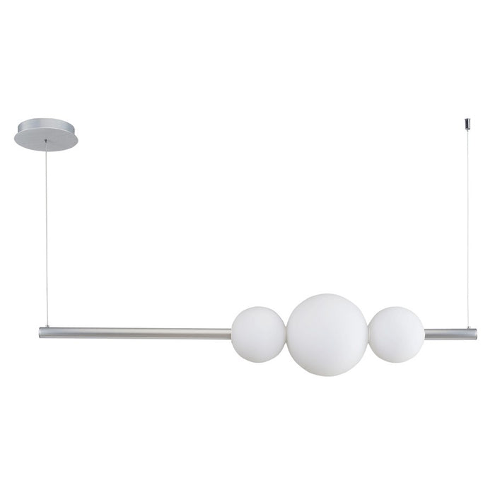 Abra Lighting ORB 1 Light Linear Bar Pendant/3 Opal Orb, Aluminum