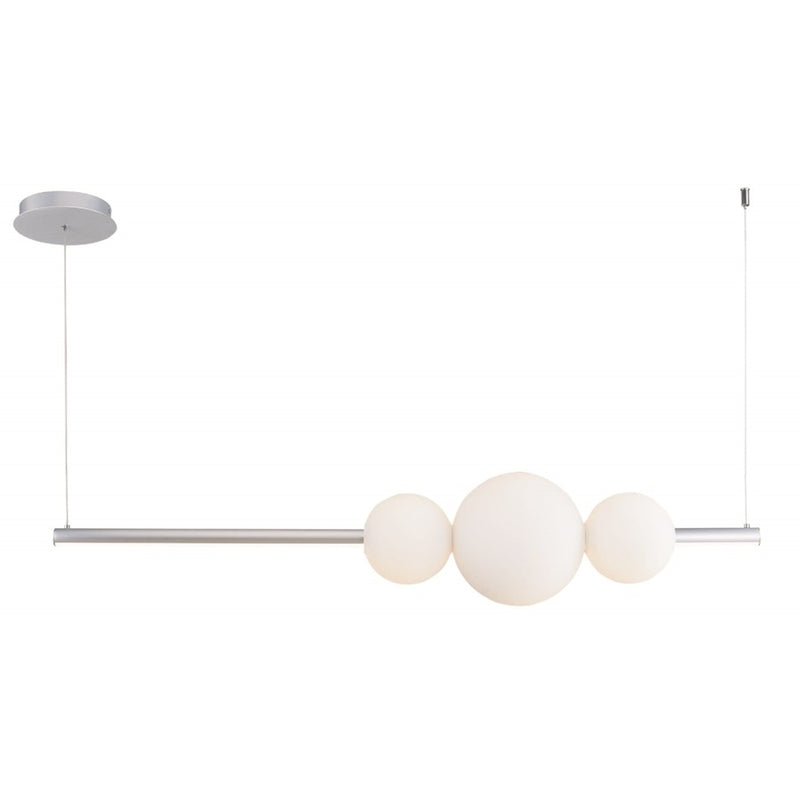 Abra Lighting ORB 1 Light Linear Bar Pendant/3 Opal Orb, Chrome