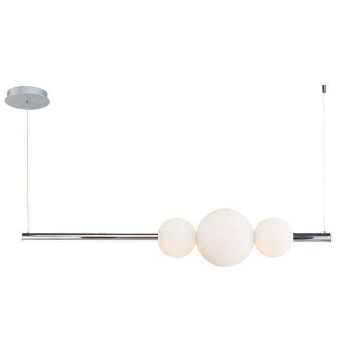 Abra Lighting ORB 1 Light Linear Bar Pendant/3 Opal Orb, Chrome