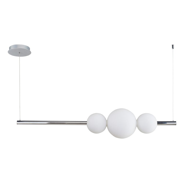 Abra Lighting ORB 1 Light Linear Bar Pendant/3 Opal Orb, Chrome