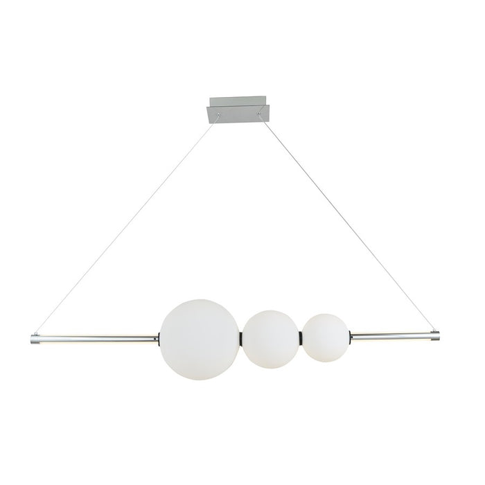 Abra Lighting ORB 1Lt Linear Bar Pendant/3 Orbs, Chrome/Opal - 10026PN-CHOPL-ORB