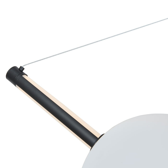 Abra Lighting ORB 1 Light Linear Bar Pendant/3 Orbs, Black/Opal