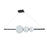 Abra Lighting ORB 1 Light Linear Bar Pendant/3 Orbs, Black/Opal