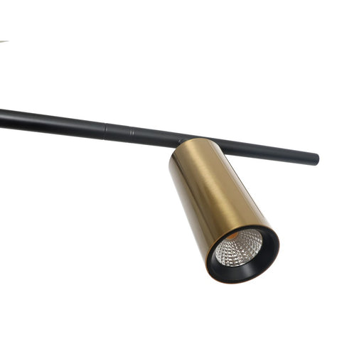 Abra Lighting Spartan 3 Light Cylinder Pendant, Black/Gold