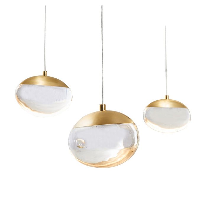 Abra Lighting Athena 1Lt Oval Teardrop Pendant, BK/BS - 10060PN-MB-BB-ATHENA